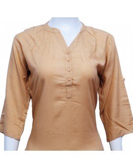 Imported Rayon Top without print - Almond Colour